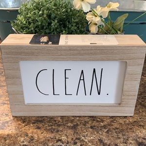 Rae Dunn wooden CLEAN sign